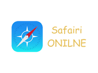 safari online logo on a black background